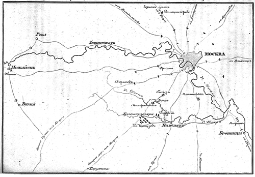 Карта. Тарутинский маневр.1812 г.