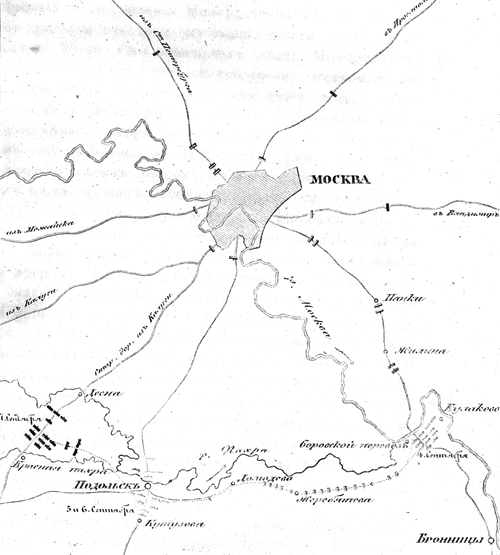 Карта. Тарутинский маневр.1812 г.